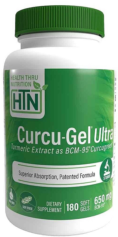 Харчова добавка "Біокуркумін" - Health Thru Nutrition Curcu-Gel 650 Mg — фото N1