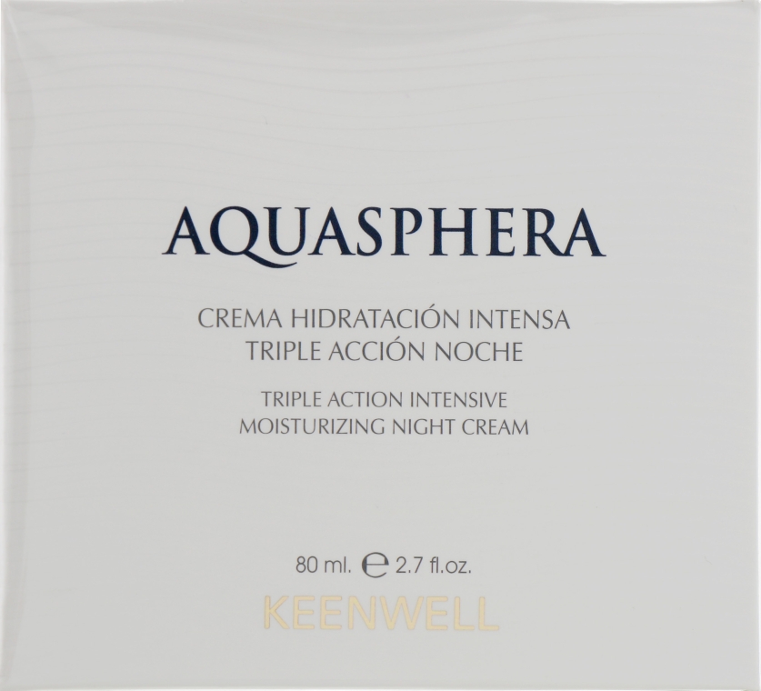 Нічний інтенсивно зволожуючий крем потрійної дії - Keenwell Aquasphera Moisturizing Cream Night — фото N1
