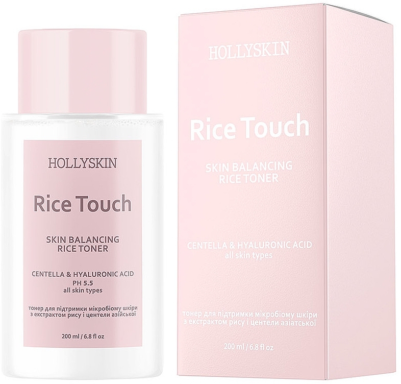 Тонер для поддержания микробиома кожи с экстрактом центеллы азиатской и рисом - Hollyskin Rice Touch