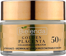 Підтягувальний і зміцнювальний крем проти зморщок 50+ - Bielenda Golden Placenta Collagen Reconstructor — фото N1