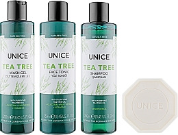 Набір - Unice Tea Tree Oil (f/wash/250ml + tonic/250ml + sh/250ml + soap/100g) — фото N2