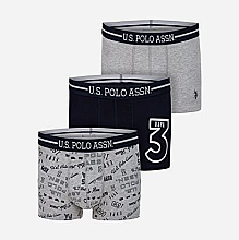 Трусики-шорты, 3шт, grey melange, navy, grey melange - U.S. Polo Assn. — фото N1