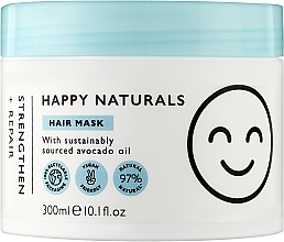 Маска для укрепления и восстановления волос - Happy Naturals Strengthen & Repair Hair Mask — фото N1