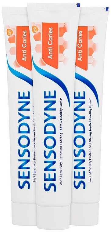 Набор - Sensodyne Anti-Caries Trio (toothpaste/75mlx3) — фото N1