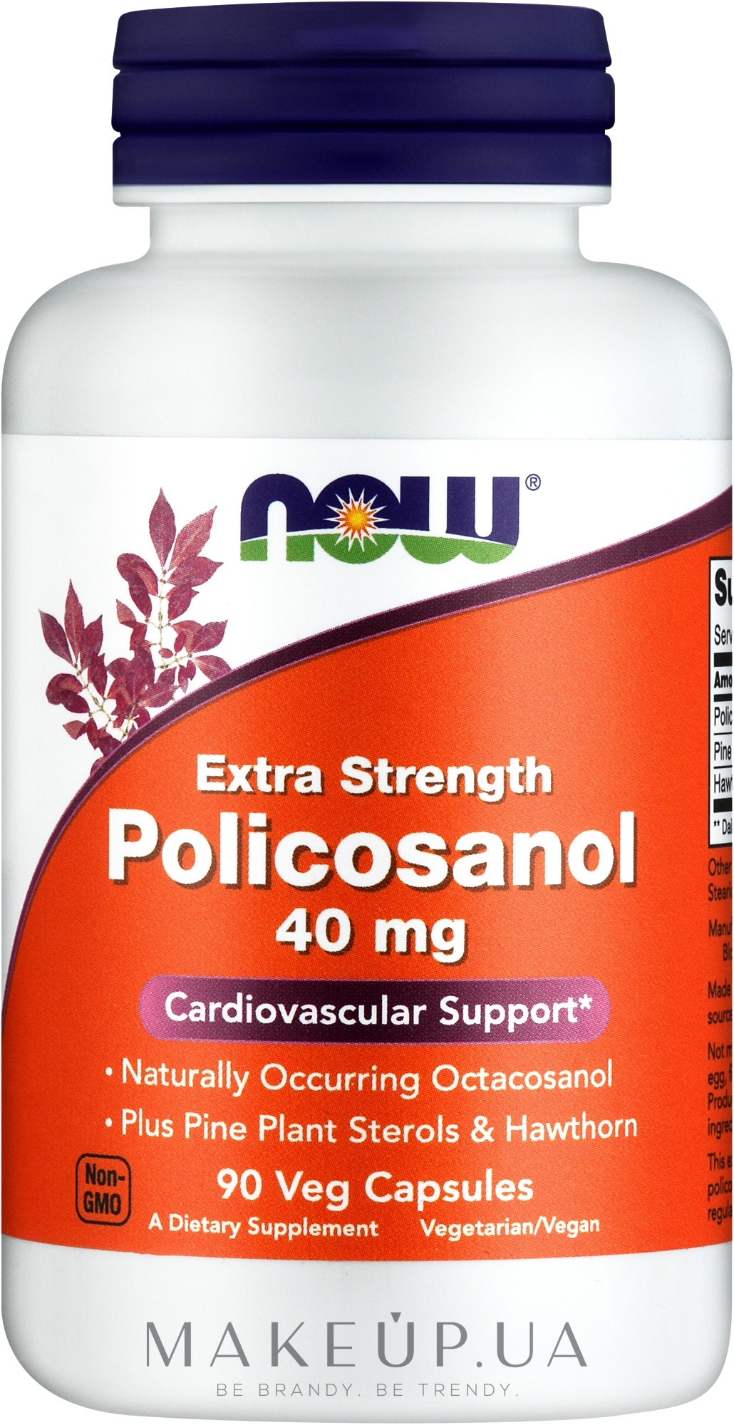 Харчова добавка «Полікозанол 40 мг» - Now Foods Extra Strength Policosanol 40 mg — фото 90шт