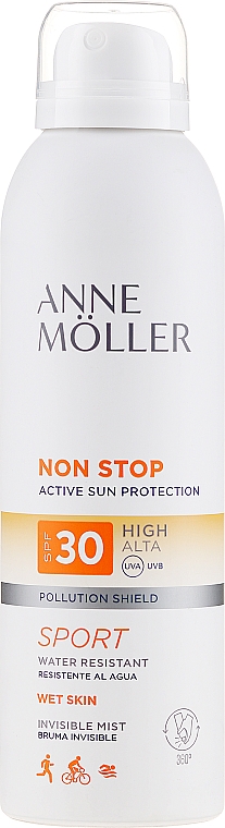 Сонцезахисний спрей для тіла - Anne Moller Non Stop Active Sun Invisible Mist SPF30 — фото N1