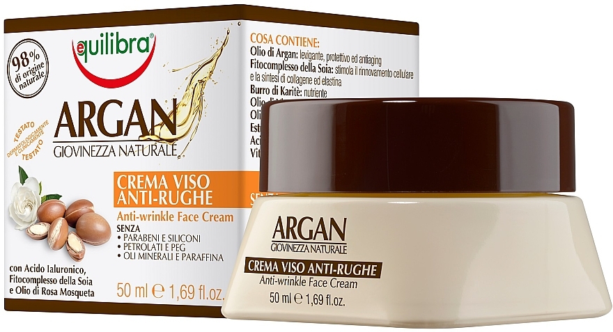 Крем для лица против морщин - Equilibra Argan Anti-Wrinkle Face Cream
