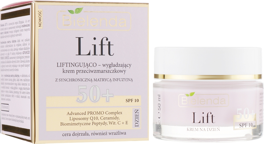 Дневной крем-лифтинг против морщин 50+ - Bielenda Lift Lifting & Smoothing Anti-Wrinkle Day Cream SPF 10