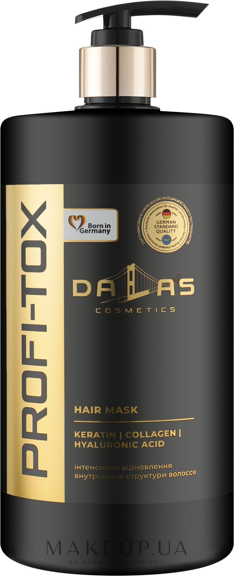 Маска для волосся з кератином, колагеном та гіалуроновою кислотою - Dalas Cosmetics Profi-Tox Hair Mask — фото 900ml
