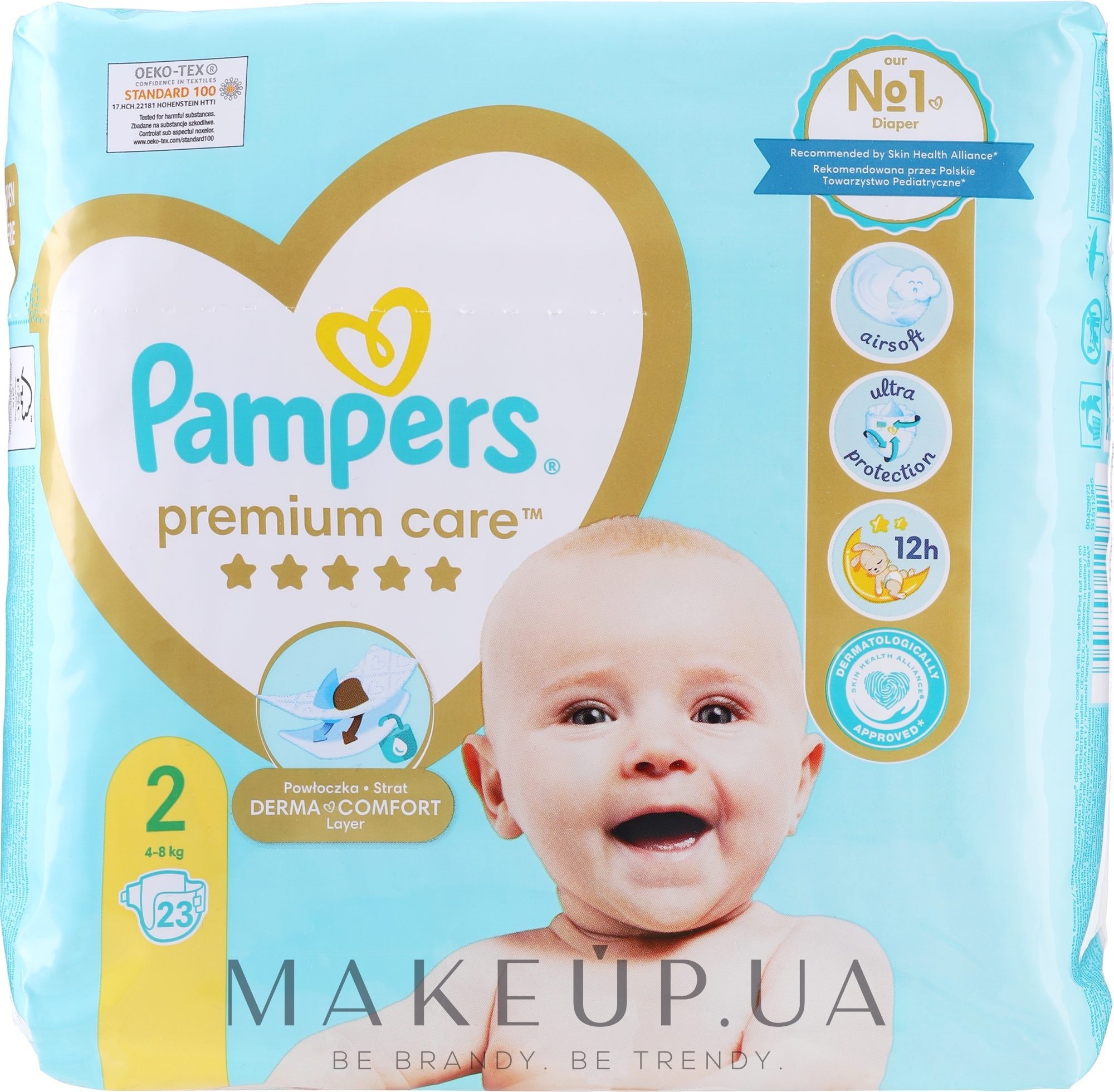 Підгузки Pampers Premium Care Newborn (4-8 кг), 23 шт. - Pampers — фото 23шт