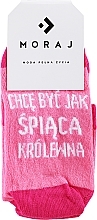 Жіночі шкарпетки з кумедними написами, рожеві - Moraj — фото N1