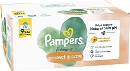Детские влажные салфетки с календулой, 396 шт. - Pampers Harmonie Protect&Care Baby Wipes  — фото N2