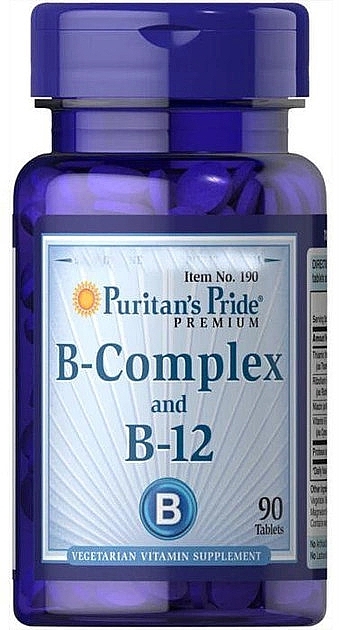 Комплекс витаминов группы В, таблетки - Puritan's Pride Premium B-Complex With B-12 — фото N1