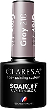 Парфумерія, косметика Гель-лак для нігтів - Claresa Grey SoakOff UV/LED Color