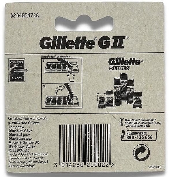 Сменные кассеты для бритья, 5 шт. - Gillette G II — фото N2