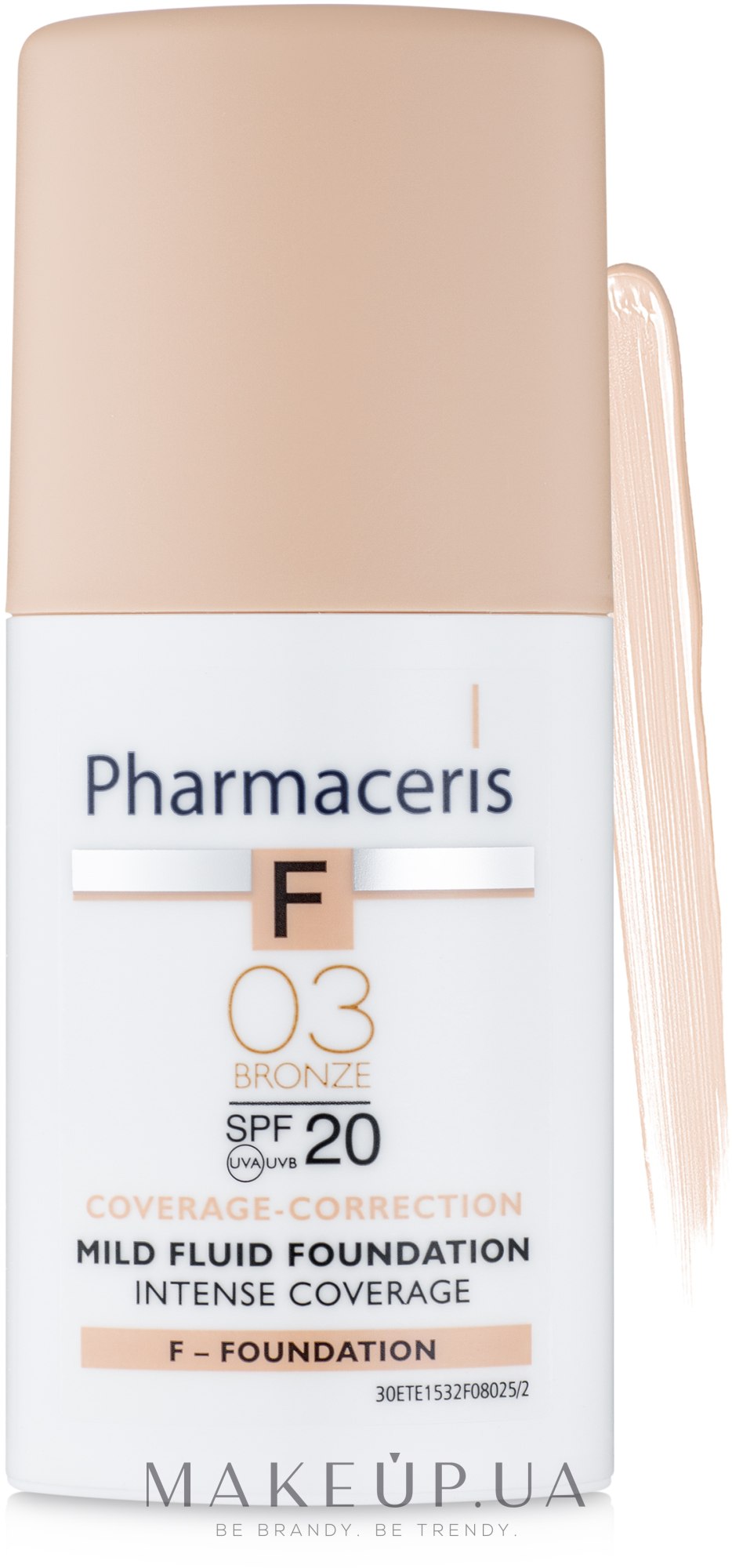 Деликатный тональный флюид SPF20 - Pharmaceris F Intense Coverage Mild Fluid Foundation SPF20 — фото 01 - Ivory