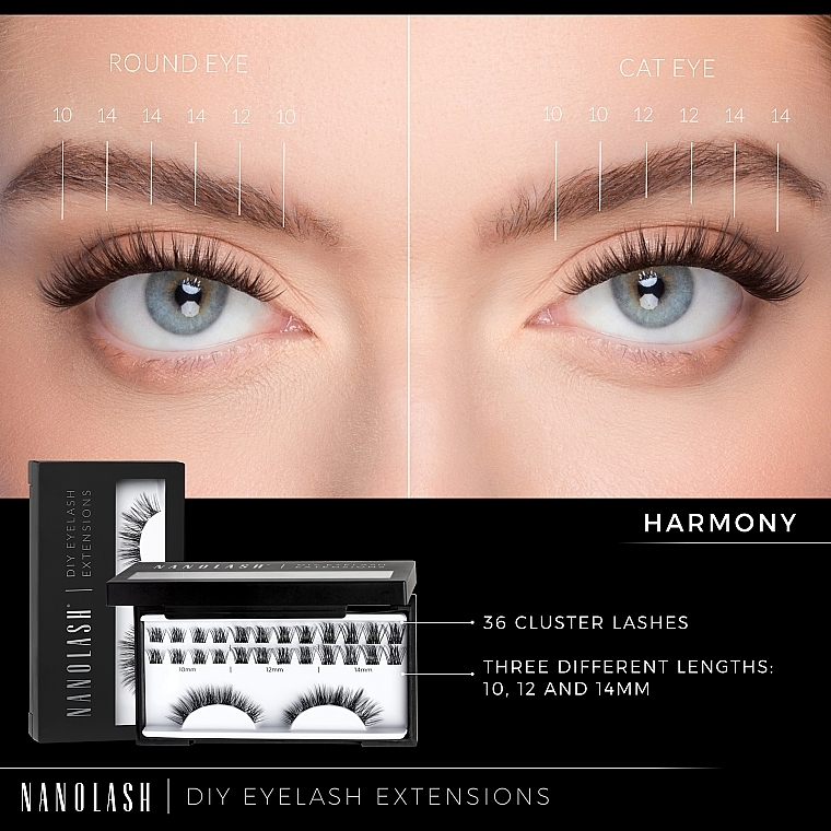 Накладные ресницы - Nanolash Diy Eyelash Extensions Harmony — фото N5