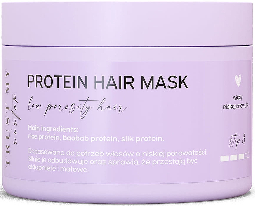 Протеїнова маска для волосся з низькою пористістю - Trust My Sister Low Porosity Hair Protein Mask — фото N1