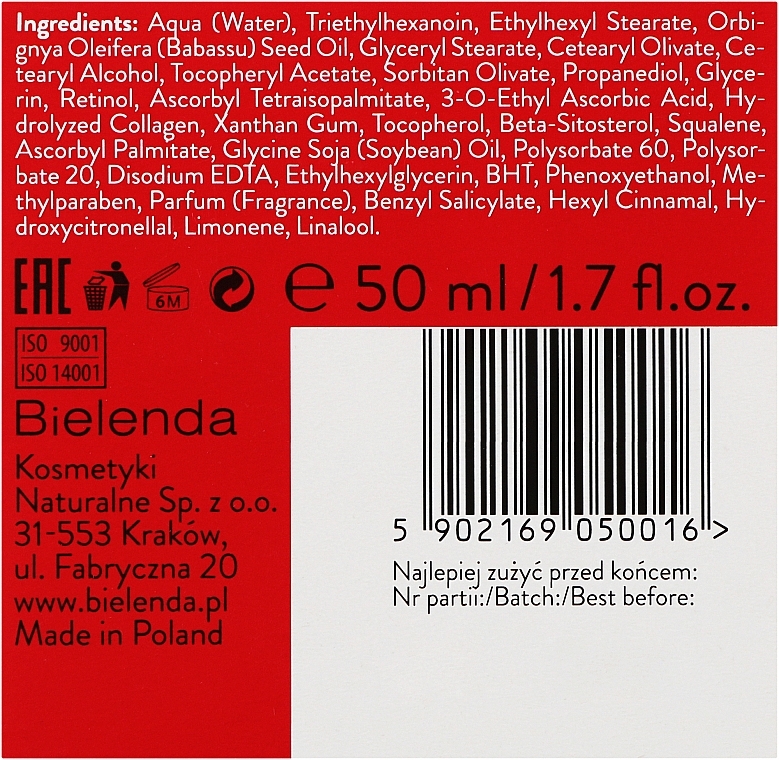 УЦЕНКА Восстанавливающий крем для лица против морщин 60+ - Bielenda Super Trio Retinol + Vit C + Kolagen * — фото N3