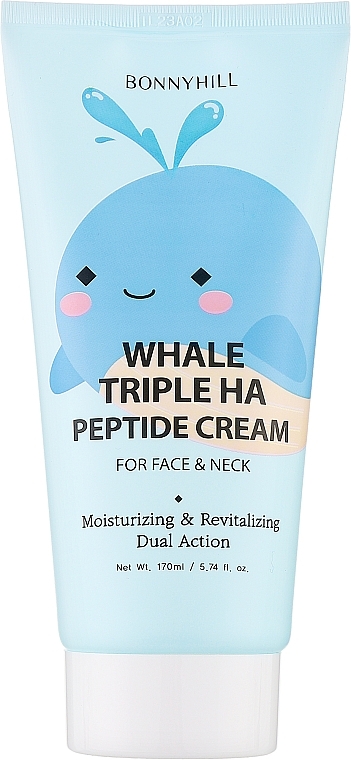 Крем для лица и шеи с гиалуроновой кислотой и пептидами - Bonnyhill Whale Triple HA Peptide Cream — фото N1