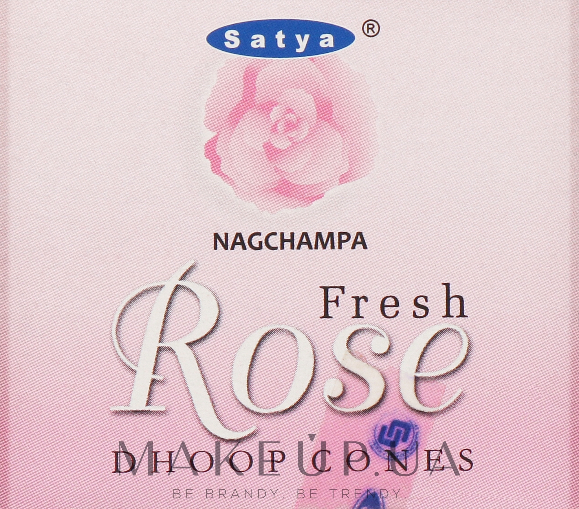 Благовония конусы "Свежая роза" - Satya Fresh Rose Dhoop Cones — фото 12шт