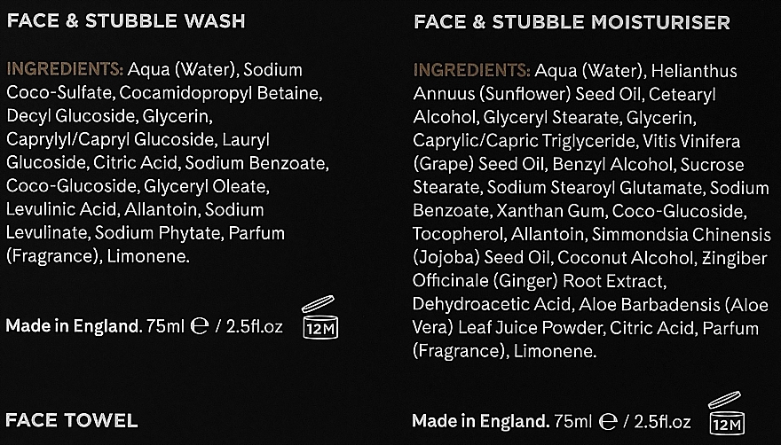 Набір - Percy Nobleman Face & Stubble Care Kit (f/cr/75ml + f/cl/75ml + towel) — фото N3