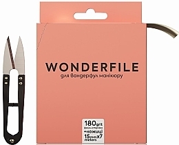 Парфумерія, косметика Файл-стрічка для пилки 130х15 мм, 180 грит, 7 метрів + ножиці - Wonderfile