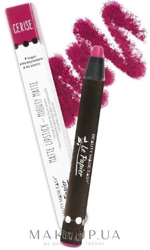 Матова помада-олівець для губ - Beauty Made Easy Le Papier Mighty Matte Lipstick — фото Cerise
