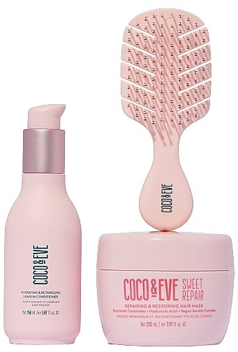 Набор - Coco & Eve Date Night Kit (leave-in/cond/150ml + h/mask/212ml + brush + bag) — фото N3