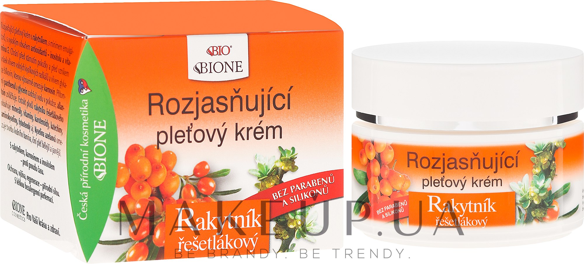 Освітлювальний крем для обличчя - Bione Cosmetics Sea Buckthorn Cream — фото 51ml