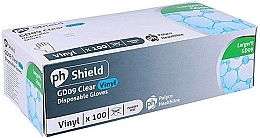 Парфумерія, косметика Рукавички вінілові, прозорі, розмір L           - Shield GD09 Clear Vinyl Disposable Gloves