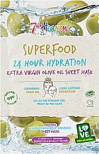 Парфумерія, косметика Тканинна маска для обличчя з оливковою олією - 7th Heaven Superfood 24H Hydration Extra Virgin Olive Oil Sheet Mask