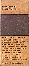 Эфирное масло "Лимон" - Apivita Aromatherapy Organic Lemon Oil — фото N3