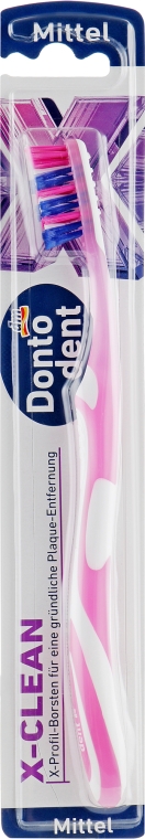 Зубная щетка «Х-чистка», розовая - Dontodent X-Clean — фото N2