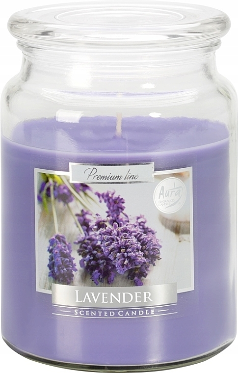 Ароматическая премиум-свеча в банке "Лаванда" - Bispol Premium Line Aura Scented Candle Lavender — фото N1