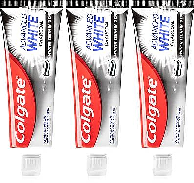 Набір зубних паст - Colgate Advanced White Charcoal (toothpaste/3x75ml) — фото N1