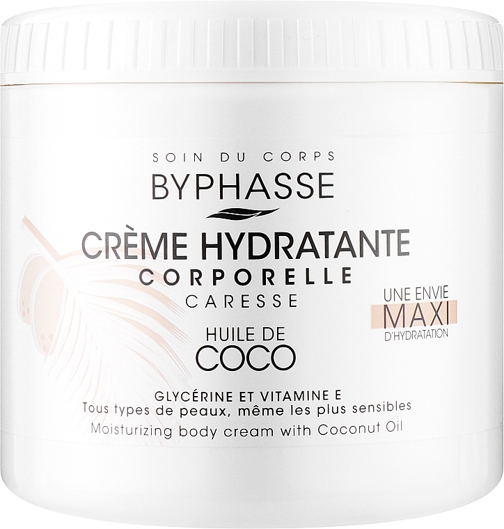 Зволожувальний крем для тіла з кокосовою олією - Byphasse Body Moisturizer Cream With Coconut Oil — фото N1