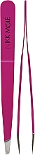 Nikk Mole - Набір з двох пурпурових пінцетів для брів у чохлі — фото N2
