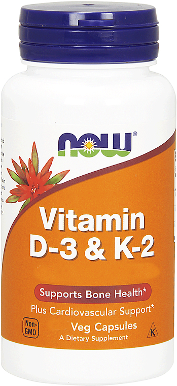 Капсулы "Витамины Д3 и К2" - Now Foods Vitamin D3 & K2 1000 IU/45mcg — фото N1
