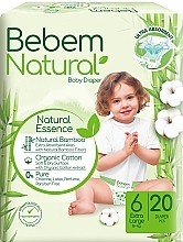 Парфумерія, косметика Підгузки Natural 6 Extra Large, 15+кг, 20 шт. - Bebem