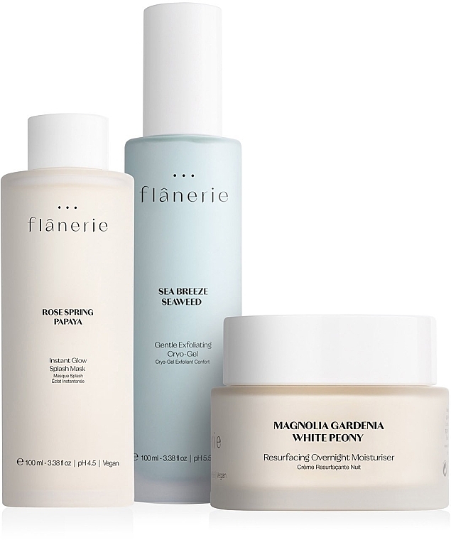 Набор - Flanerie Set Night Spa At Home Routine (f/cr/45ml + f/gel/100ml + f/mask/100ml) — фото N1