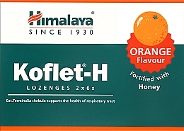 Пищевая добавка леденцы со вкусом апельсина - Himalaya Herbals Koflet-H Orange Flavour — фото N1