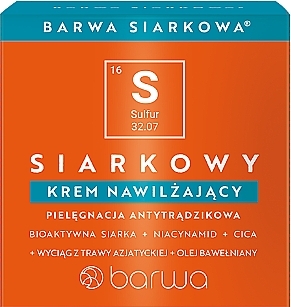 Зволожувальний крем із сіркою для обличчя - Barwa Siarkowa Cream Sulphur — фото N1