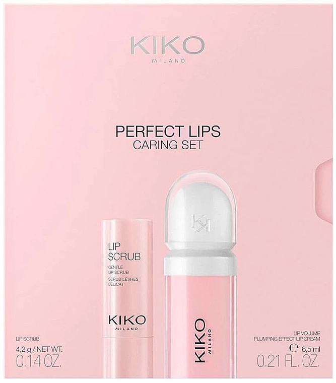 Набір - Kiko Milano Perfect Lips Caring Set (lip/gloss/6.5ml + lip/scrub/4.2g) — фото N1