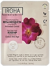 Духи, Парфюмерия, косметика Антивозрастная маска для лица - Iroha Nature Global Anti-Age Sheet Mask with Rosehip