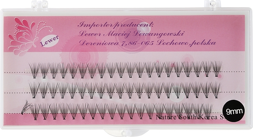 Накладные ресницы в пучках, 9 мм, 60 шт - Lewer Pink — фото N1