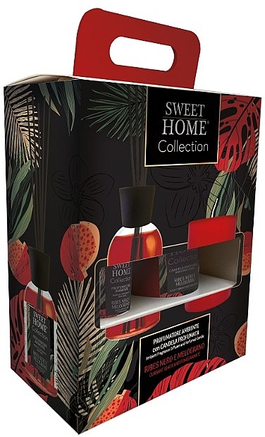 Набір - Sweet Home Collection Currant Black and Pomegranate Gift Set (diffuser/100ml + candle/110g) — фото N1