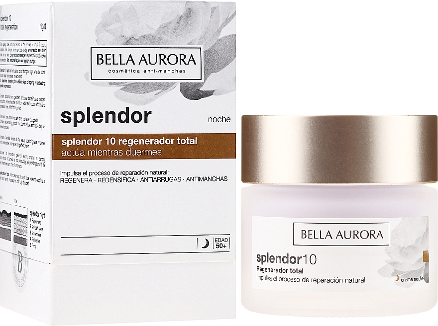 Регенерувальний нічний крем для обличчя - Bella Aurora Splendor 10 Total Regeneration Night Cream — фото N1