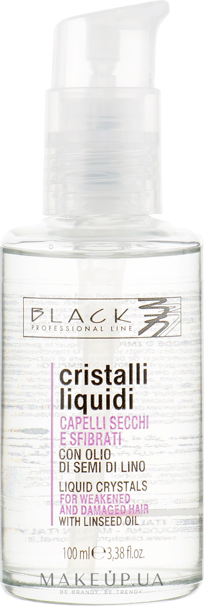 Жидкие кристаллы с экстрактом семени льна для более плотных и жестких волос - Black Professional Line Liquid Crystal — фото 100ml