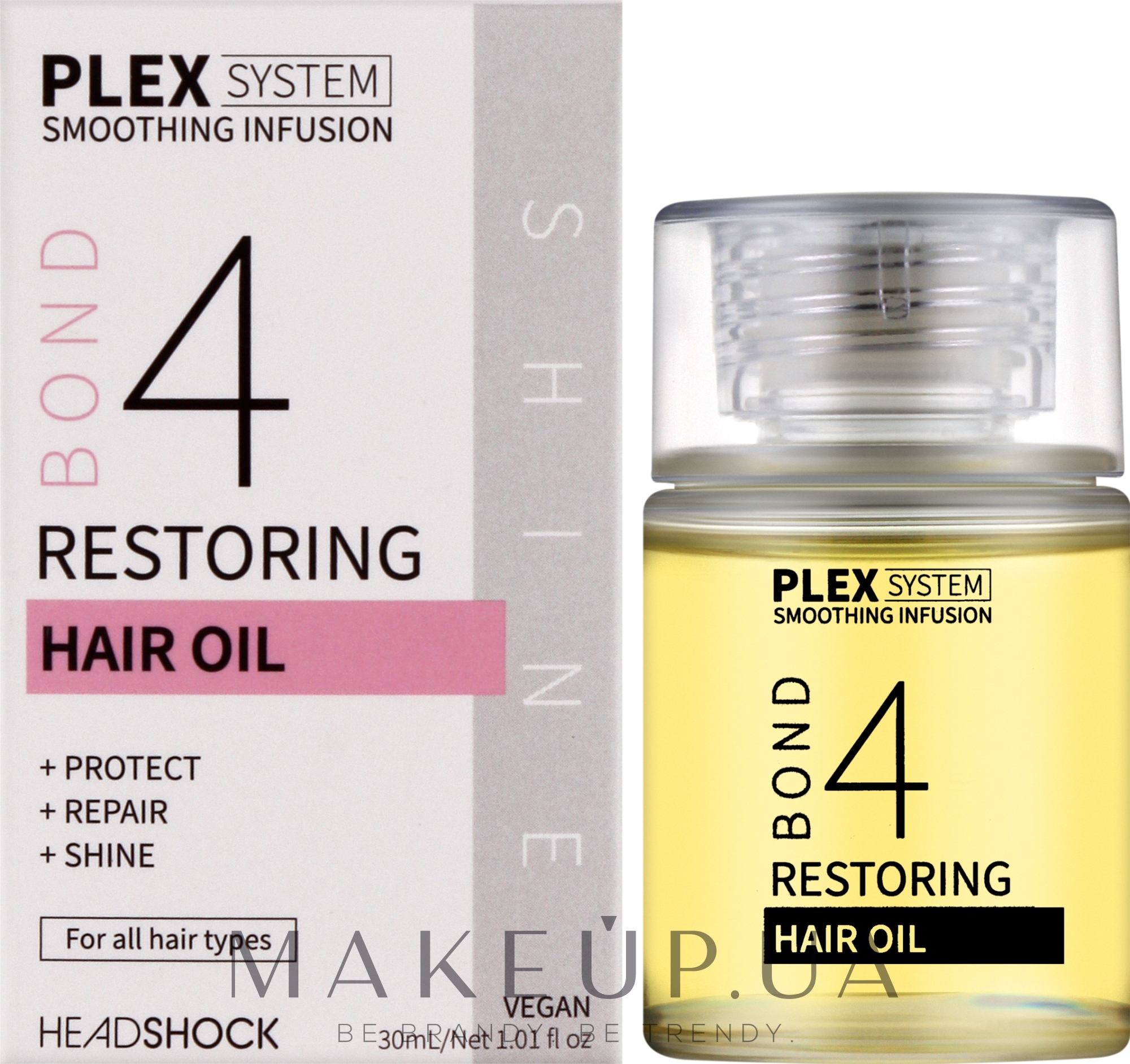 Відновлююча олія для волосся №4 - Headshock Plex System Restoring Hair Oil 4 — фото 30ml